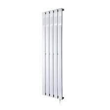 Image of Electric Designer Radiators Chrome Vertical Fixed Temp Flat Panel 1250mm(h)