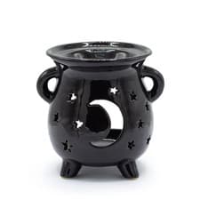 Image of Cauldron Oil Burner - Moon & Stars - Black