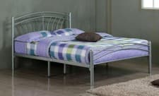 Image of Metal Solid Bed Double 4ft-6inch Ava Dorset Silver Bedframe Bedroom Furniture