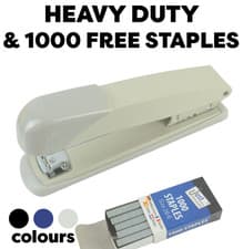 Image of Full Strip Metal Stapler Heavy Duty Desk Office 24/6 26/6 PLUS 1000 FREE staples