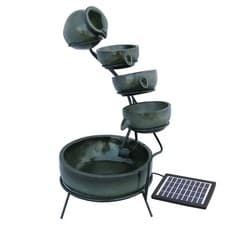 Image of Green 4 Tier Spilling Bowls Water Feature
