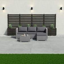 Image of Rattan Garden Furniture 4 Seater Corner Sofa Table Patio UKFR Outdoor Set