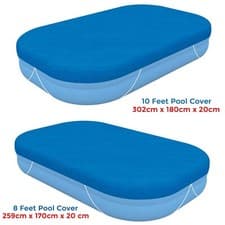 Image of BESTWAY RECTANGULAR SWIMMING INFLATABLE PADDLING FAMILY POOL COVER 102" / 119"