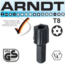Image of T8 Torx Screwdriver Bit Security Torx Star Bit with Hole Tamperproof S2 Steel