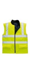 Image of PORTWEST S469 Hi Vis Reversible linned Bodywarmer Large