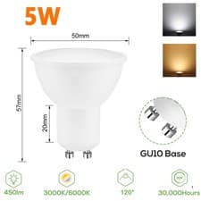 Image of 4-100x GU10 LED Bulbs Cool Warm White 5W 7W 3000K/6000K Spot Down lights 230V UK