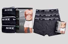 Image of Nike Men’s Cotton Stretch Boxer Underwear, Black (3-Pack)