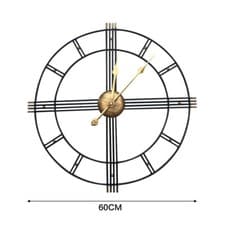 Image of Large Roman Numerals Wall Clock Metal Large Wall Clock for LivingRoom Home Decor