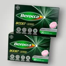 Image of X2 Berocca Boost Energy Vitamin Tablets 40 Acerola Cherry Flavour 09/27