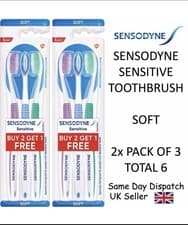 Image of Sensodyne Sensitive Toothbrush Soft Bristles Effective Gentle Cleaning x6