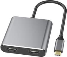 Image of 4-In-1 USB C to Dual HDMI Adapter, USB 3.0 to Dual HDMI-Adapter with USB-3.0 Po