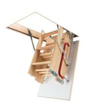 Image of 58cm x 92cm 4 Section Wooden Loft Ladder Insulated Hatch Attic Stairs (H 280cm)