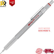 Image of ROtring 600 Mechanical Pencil, 0.5 mm, Silver All-Metal Body Propelling Pencil