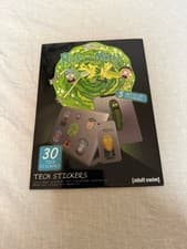 Image of Rick and Morty 30 tech stickers gadget stickers new in packaging by adult swim