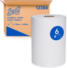 Image of Control Slimroll Hard Roll Paper Towels, 6 Rolls, Fast-Drying Absorbency