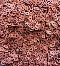 Image of M3 Red Fibre Washers- 7.4mm O/D X 3.4mm I/D X 1mm Thk- Various quantities