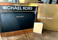 Image of NWT Michael Kors Large Black Crossbody Bag with W/ Wide Strap & Gift Box