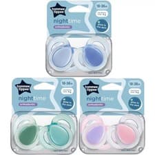 Image of Tommee Tippee Night Time Orthodontic Soother 18-36m 3 Pack (6 Soothers)