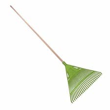 Image of Plastic Garden Rake 20 Tooth Leaf Lawn Leaves With Wooden 115cm Handle