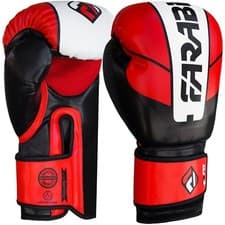 Image of FARABI Leather Boxing Gloves Sparring Training Punch Bag MMA Mitts 10OZ to 16OZ