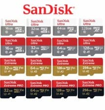 Image of SanDisk Ultra Extreme Pro Memory card Micro SD 16GB 32GB 64GB 128GB 256GB 512GB