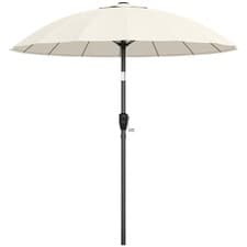 Image of Outsunny 2m Shanghai Garden Parasol Umbrella, Outdoor Sun Shade, Cream White