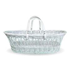 Image of Clair de Lune Cotton Dream White Wicker Moses Basket Baby Bassinet 68 x 30 cm