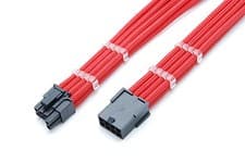 Image of 6+2 pin Pcie Red Hand Sleeved Extension Cable 45cm + 2 Free cable Combs Shakmods
