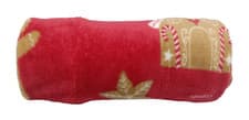 Image of Gingerbread House Christmas At Home Throw Blanket 125cm x 150cm Red