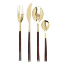 Image of Mikasa Stainless Steel 16 Pieces Faux Tortoise Shell Cutlery with Rust Resistant