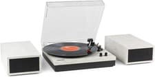 Image of Vinyl Record Player with Bluetooth & Built-in Speakers – Marble Finish
