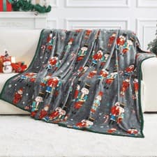 Image of Nutcracker Christmas Sherpa Flannel Blanket Throw 150cm x 230cm