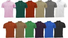 Image of Mens T Shirts Pique Polo Shirt Plain Polycotton T-Shirts Tops Multi-Color XS-6XL