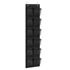 Image of 12 Pocket Shoe Holder Organiser Over The Door Hanging Shelf Rack Convenient Use