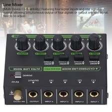 Image of Sound Mixer Stereo Line Mixer 4 Channel With RGB Light For Home