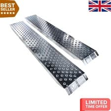 Image of Heavy Duty Galvanized Steel Loading Ramps - Safe Non-Slip Design, 400 kg Max