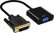 Image of DVI to VGA Adapter, DVI-D 24+1 Pin Male to VGA 15Pin Female Active Cable Convert