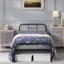 Image of Yaheetech 3Ft Single Bed Frames Metal Bed Frame with Headboard,Strong Iron Platf