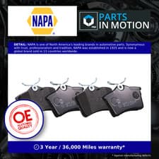 Image of Brake Pads Set fits CITROEN BERLINGO B9 Rear 2013 on Y4F1 NAPA 1608520480 New