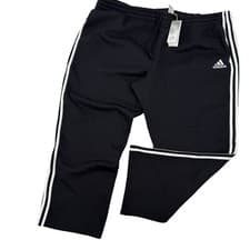 Image of Adidas Mens Size 4XL Fleece 3 Stripe Fleece Sweat Gym Pants Black GK9267 NWT