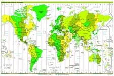 Image of laminated WORLD MAP modern political physical vintage atlas antique art Poster