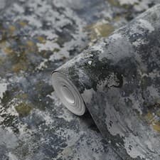 Image of GoodHome Nivosa Teal Concrete effect Textured Wallpaper