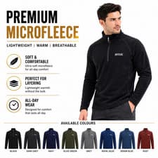 Image of Regatta Mens Half Zip Fleece Lightweight Microfleece Outdoor Top