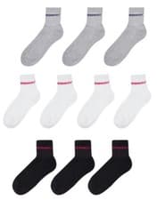 Image of Donnay 10 Pack Quarter Socks Youngster Boys Stamp Size Junior 1-6