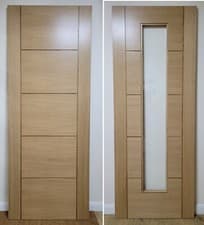 Image of White Oak Internal Prefinished Linear Panel & Glazed Doors - 24", 27", 30" & 33"