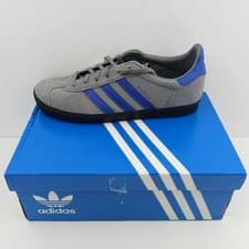 Image of adidas Originals Gazelle Junior Kids Teenagers JQ2726 Grey/Royal Blue/Black UK 5