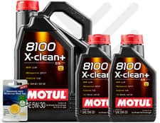 Image of Motul 8100 X-Clean+ 5W-30 Engine Oil 7 Litre 7L (5L + 1L X2) + 5L SCREENWASH TAB