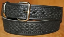 Image of Black Basket weave Belt Hand Made Uk Full Grain Real Leather 38mm xl xxl V112