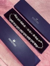 Image of Swarovski Diamond Heart Necklace Silver