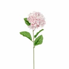 Image of Faux Silk Hydrangea Flower and Leaf Stem Pink 70cm/28 Inches Tall